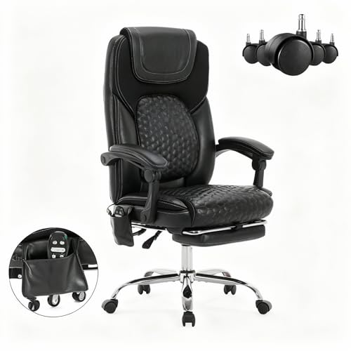Big & Tall Massage Office Chair with Heat, Footrest, Wheels