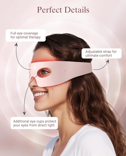 Wireless Under-Eye Red Light Therapy Mask - Brighten Eyes, Reduce Bags & Circles - 3 Modes, Rechargeable - Home Skincare