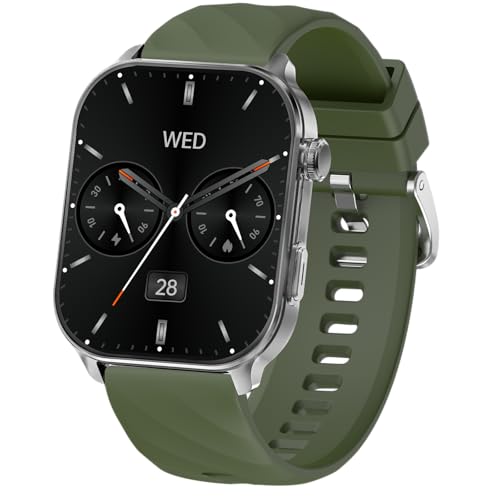 Fitness Tracker Smart Watch GPS, 2.01 inch Touchscreen, Calls, Black Green