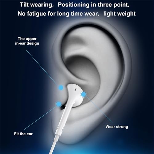 Brand Wired Earbuds with Mic & Volume Control for iPhone, Noise Reduction, Plug & Play, Support All iOS