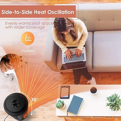 Ceramic Space Heater 1500W: Fast Heating, Silent Operation, 3 Modes, Overheat Protection