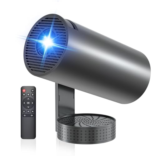 Smart 4K Mini Projector with WiFi 6 & Bluetooth 5.4, Rotatable Stand - Portable for Home Cinema, Office, Outdoor