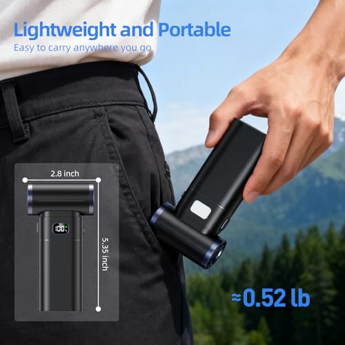 Cordless Electric Air Duster: Portable Blower with LED Light, 5 Gear Powerful Mode, Rechargeable Cleaner for PC, Electronics