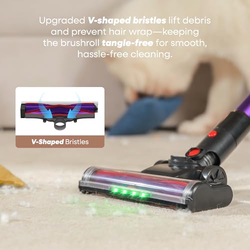 UV2 Stick Vacuum Cleaner 48-inch, Anti-Tangle Brush, LED Display
