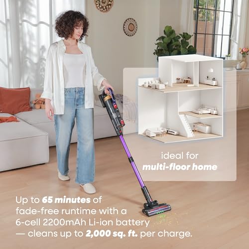UV2 Stick Vacuum Cleaner 48-inch, Anti-Tangle Brush, LED Display