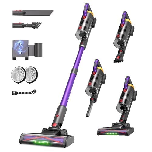UV2 Stick Vacuum Cleaner 48-inch, Anti-Tangle Brush, LED Display