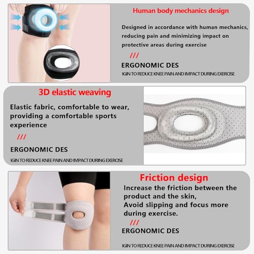Wellnee Knee Brace Adjustable Support with Cushioned Silicone Pad for Men Women Athletic Training
