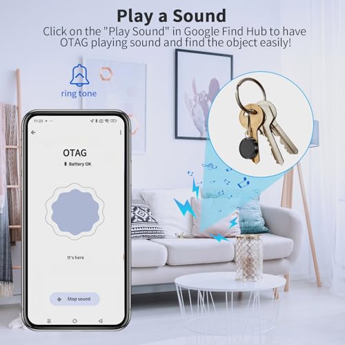 Android Luggage Tracker Tags 4 Pack, Bluetooth Key Finder & Item Locator for Wallets, Backpacks, Suitcases - Black