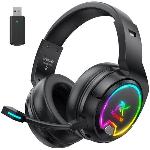 PG4 Wireless Gaming Headset - Bluetooth 5.4, LED Light, Noise-Canceling Mic - 48H Battery, 7.1 Surround Sound - PS5, PS4, PC, Mac, Switch