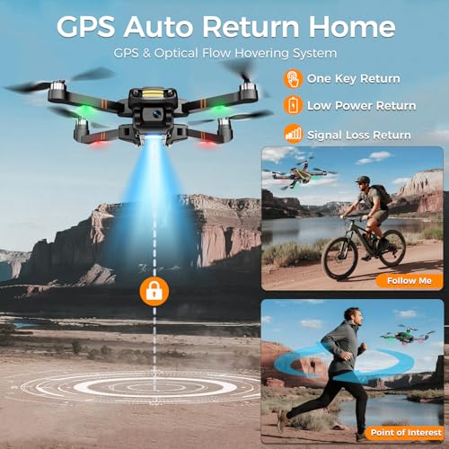 Brand H11 GPS Drones 4k Camera Quadcopter Follow Me Brushless Motor Auto Return 2 Batteries 45min Flight Time