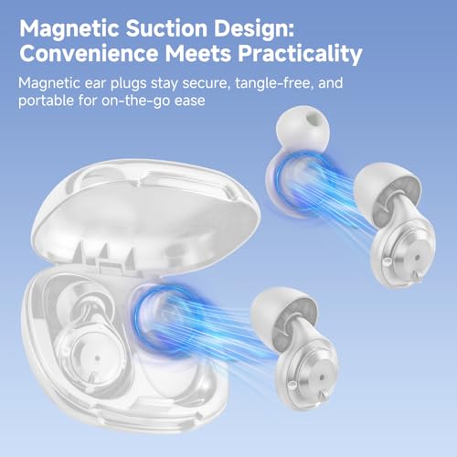 Brand Noise Cancelling Ear Plugs: 7 Pairs Tips, 3 Levels Fit, Travel, Sleep, Work, Concert, Snoring, Magnetic Case