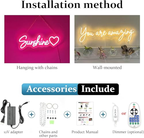 Neon Lights Sign for Room Decoration, Dimmable LED, Customizable - Perfect for Parties, Weddings, Game Rooms & Bars