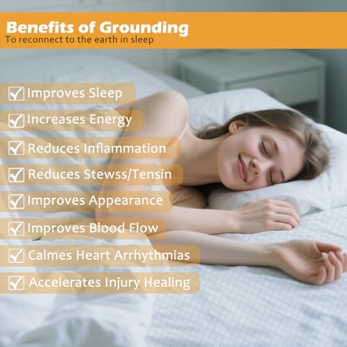 Grounding Double Size Bed Sheet, Organic Cotton & Silver Fiber, Beige, 135x190x35cm