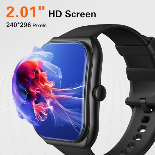 Fitness Smartwatch for Men 2.01 inch HD Display, 118 Sports Modes - Heart Rate, SpO2, Blood Pressure Monitoring