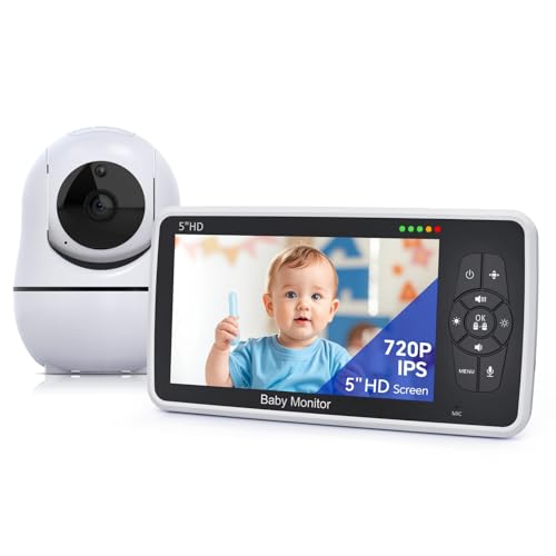 Babystar Baby Monitor: 720P HD Camera, 5" Display, 22hr Battery