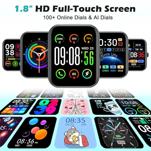 Montre Connectée Enfant, HD Smartwatch IP68 Étanche, 120+ Modes Sport, Cardio, Podomètre, Jeux - Ados 4-16 Ans, Noir