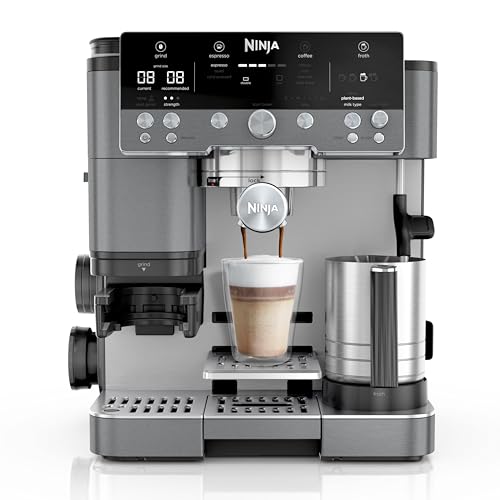 Ninja Luxe Premier Coffee Machine: Latte, Cappuccino, Espresso Maker with Grinder & Frother, Easy to Use, 4 Froth Presets