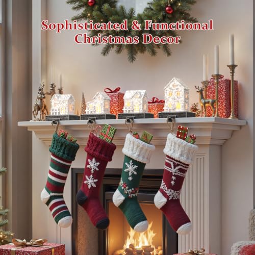 Resin Stocking Holders & Garland Hanger with LED Lights - Ideal for Christmas Décor & Holiday Parties