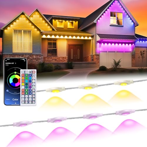 RGB Halloween House Light Outdoor, 200Ft Permanent Lights, Remote Control, Waterproof, Christmas, Party