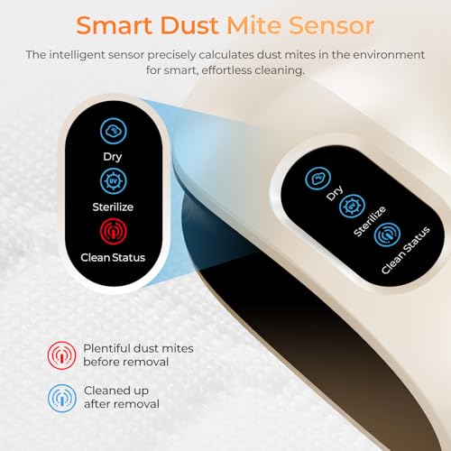 JIGOO Mite Vacuum Cleaner: Dust Sensor, LED Display, UV-C Light