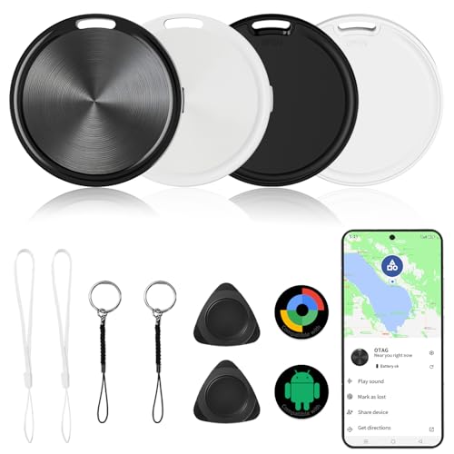 Tracker Tags 4-Pack: Bluetooth Key Finder for Wallets, Backpacks, Suitcases - Android Compatible - Air Luggage Tracker