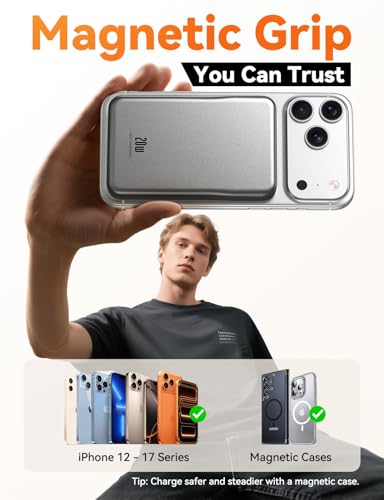 Brand Magnetic Portable Charger 10000mAh Power Bank for Fast Charging, Travel Essential Wireless Charger for iPhone Pro/Max/Air Series