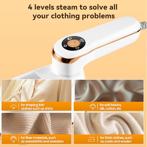 TravelJoy Portable Clothes Steamer: Ceramic Glaze, 1100W, Fast Heat Up, 4-Speed, Dry&Wet Iron