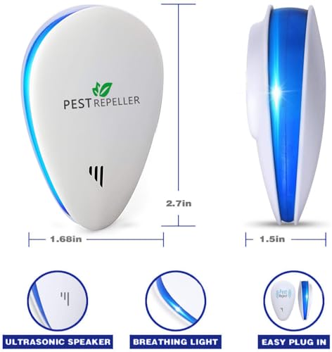 Pest Soldier Ultrasonic Repellent 4-pack for Mice, Rats, Mosquitoes - Plug-in Electronic Control