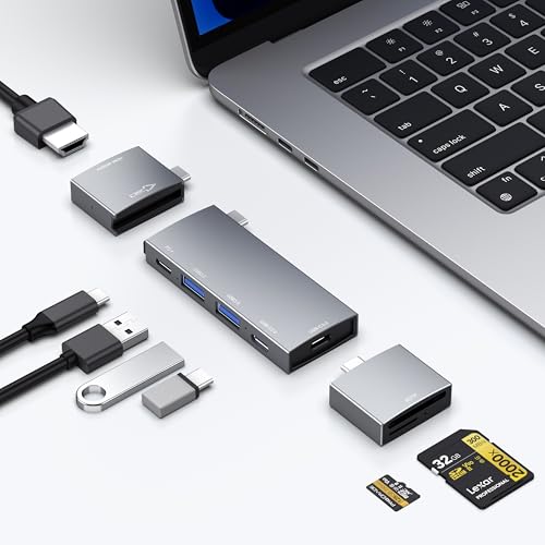 MacBook USB-C Hub 7-in-2: Thunderbolt 4, 4K HDMI, Data Ports