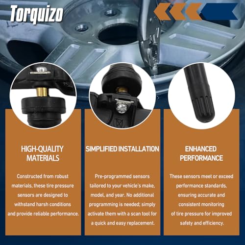 Ford TPMS Sensor Set for Escape Edge Expedition Explorer Flex F-150 Fusion - 315Mhz Tire Pressure Sensors - Compatible with Mazda Mercury - Replace Part 6F2Z1A189A 7L1Z1A189A