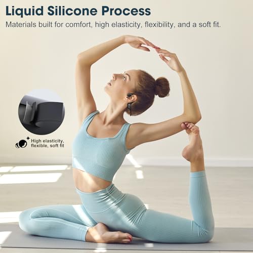 SwimSafe Bone Conduction Headphones: Waterproof, Open-Ear Earbuds, Skin-Friendly, MP3 Player, Black