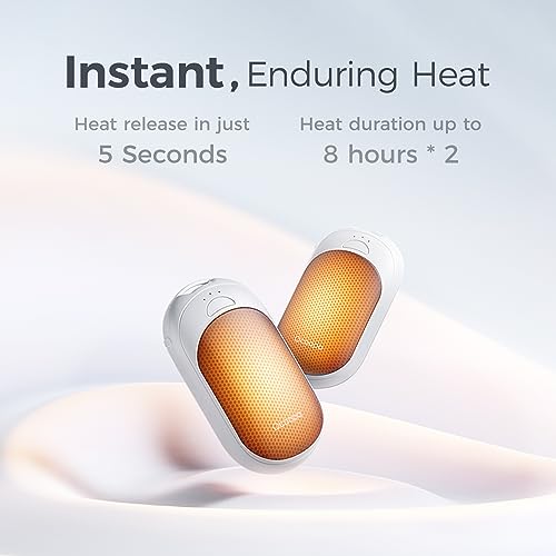 OCOOPA 2-Pack Rechargeable Magnetic Hand Warmers, Fast Heating, 3-Settings, Portable Heater, Gloves Fitting