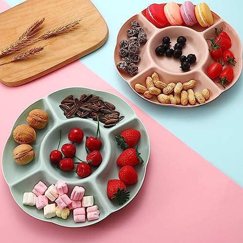 Reusable Plastic Compartment Trays: 5-Section Party Platters