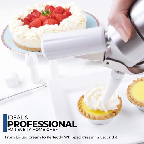 ICO Aluminum Whipped Cream Dispenser - Premium 500ml Whipper for Homemade Cream, Desserts & More