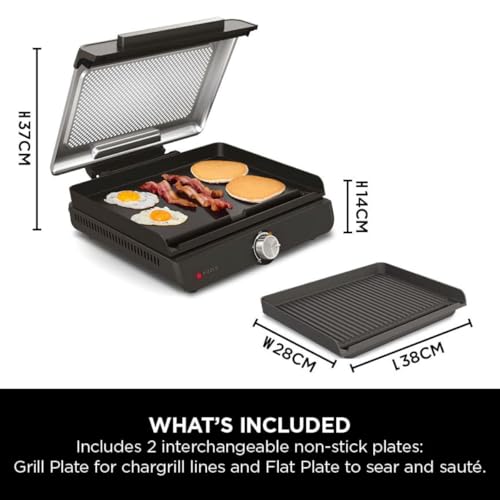 Ninja Sizzle 1460W Electric Indoor Grill & Flat Plate "inch