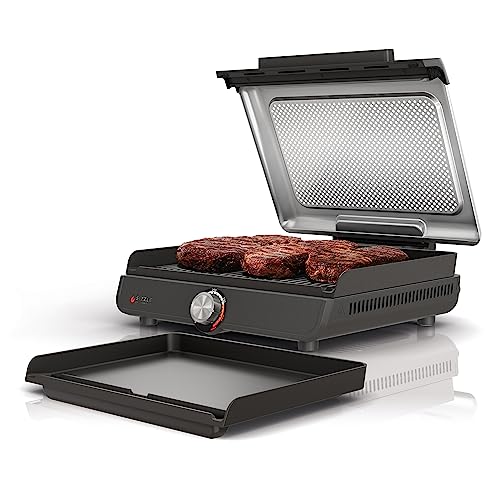 Ninja 14-inch Electric Grill for Steak, Burgers & More - Nonstick Pancake Griddle - Dishwasher Safe - Even Cooking - Silver