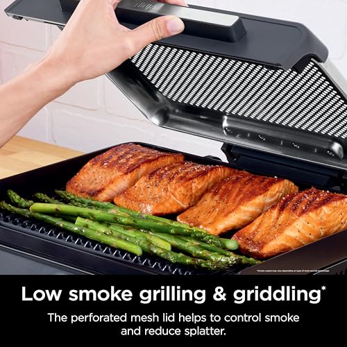 Ninja 14-inch Electric Grill for Steak, Burgers & More - Nonstick Pancake Griddle - Dishwasher Safe - Even Cooking - Silver