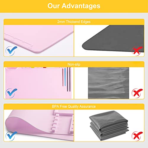 Art Mat with Cup, Brush Cleaner Tool for Kids' Clay Creations, Pink