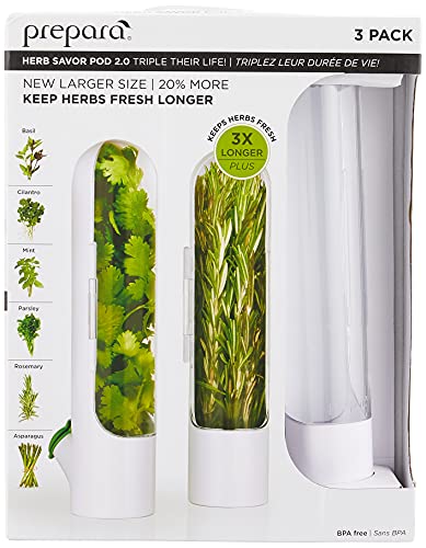 Prepara Herb Savor Pod 2.0 Set of 3 Keeps Herbs Fresh