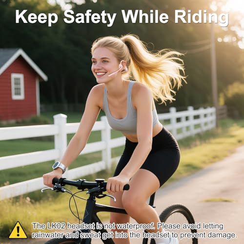 Wireless Open Ear Headphones with Mic, Noise Cancelling, Mute Button - aptX Support - Ideal for Home Office, Driving - Pink