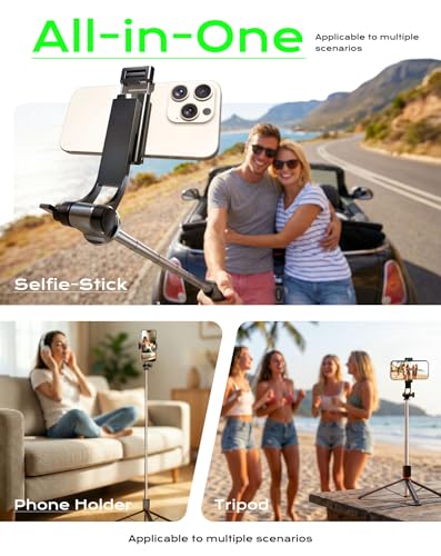 Extendable Phone Tripod & Selfie Stick Combo, 67 inch Stand with Wireless Remote - iPhone/Android Compatible