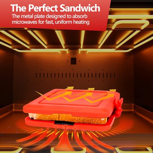 Micro Toastie Sandwich Maker with Non-Stick Grill Plates - Easy Cooking for Crispy Sandwiches, Paninis, Fried Eggs