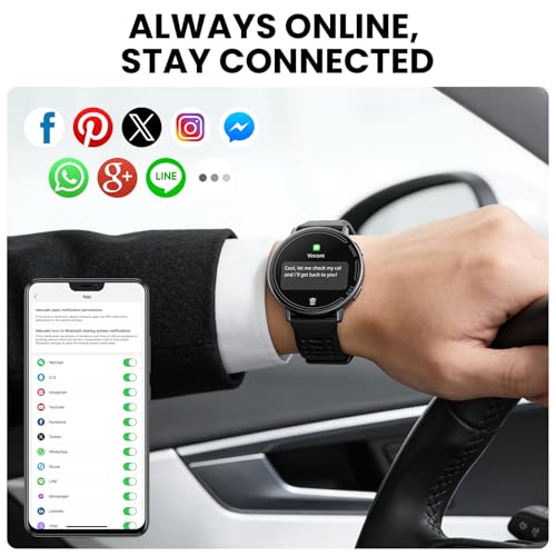 Military GPS Smartwatch 1.39 inch Screen for Fitness Tracking, Android/iOS, Bluetooth Call Response, Multiple Exercises