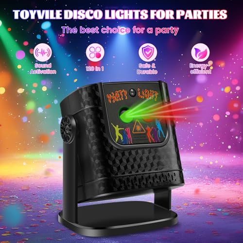 Toyvile Disco Ball Light: Mini DJ Party Lights with Remote Control & Sound Activation - Stage Lights for Home Parties