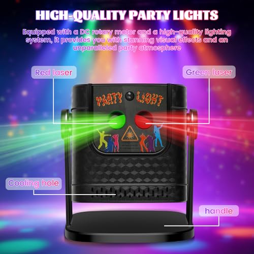 Toyvile Disco Ball Light: Mini DJ Party Lights with Remote Control & Sound Activation - Stage Lights for Home Parties
