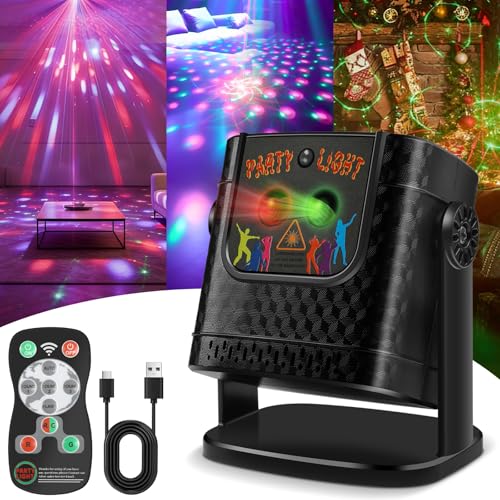 Toyvile Disco Ball Light: Mini DJ Party Lights with Remote Control & Sound Activation - Stage Lights for Home Parties