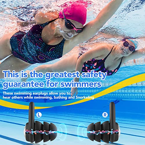 Waterproof Swimming Earplugs - 3 Pairs Silicone for Adults & Kids - Ideal for Water Sports, Showering, Surfing - Keep Water Out