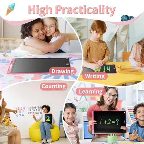 Genialba 8.5 inch LCD Drawing Tablet for Kids - Colorful Screen Writing Board - Educational Toy for 3-7 Year Olds