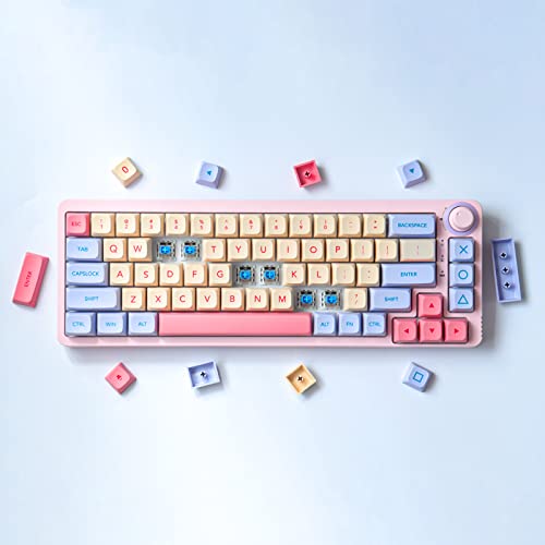 JakeTsai Marshmallow Theme PBT Keycaps for MX Switches, ANSI Layout, XDA Profile - 132 Keys Sublimated Dye Set