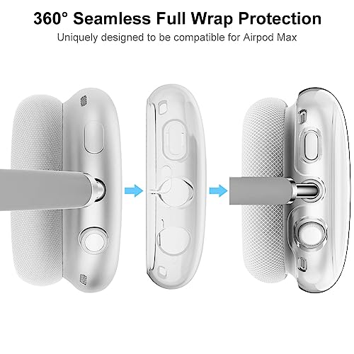 Ainiv Airpods Max Soft TPU Case 2 Pack, Anti-Scratch Skin Cover - Shockproof Accessories for AirPods Max Headphones